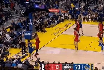 库里无视防守底角三分命中，命中个人职业生涯第4200记三分